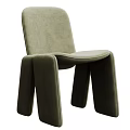 Modern Minimalist Single Chair With Textured Fabric Upholstery Ergonomic Curved Seat And Multiple Color Options