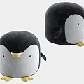 Cute Penguin Shaped Plush Sofa Stool With Black White Yellow Color Design