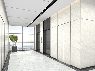 modern elevator hall elevator 3d model