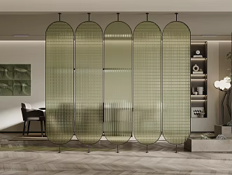 Modern screen partition glass partition 3d model