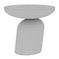 Modern Black Side Table with Glossy Finish Round Top and Cylindrical Base 3d model