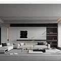 Modern Elegant Living Room Interior Design With Sofa Coffee Table And Wall Art