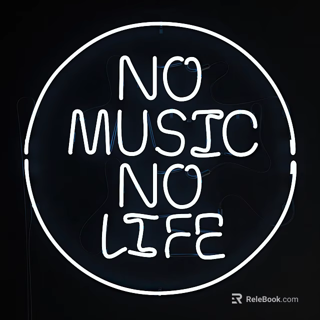 Stylish Circular Decorative Neon Light With White Inspirational Quote Design 3d model 