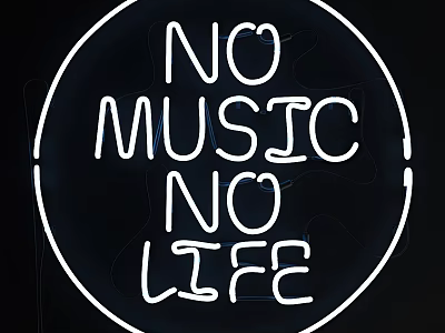 Stylish Circular Decorative Neon Light With White Inspirational Quote Design 3d model