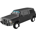 Vintage Gray SUV With Bold Front Grille Sturdy Tires And Boxy Body Design