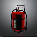Building Fire Safety Equipment Red Wheeled Fire Extinguisher With Instruction Label
