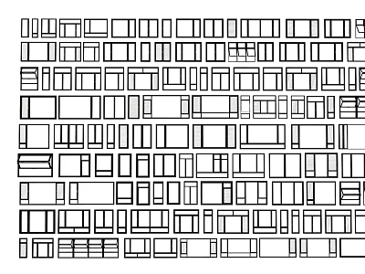 Various Casement Window Types Featuring Diverse Design Patterns And Frame Styles 3d model