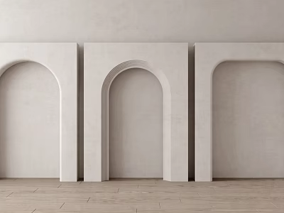 Silent wind door opening dumb arched door opening rounded door opening 3d model