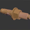Golden Hexagonal Head Bolt With Threaded Shaft As Industrial Mechanical Equipment Part