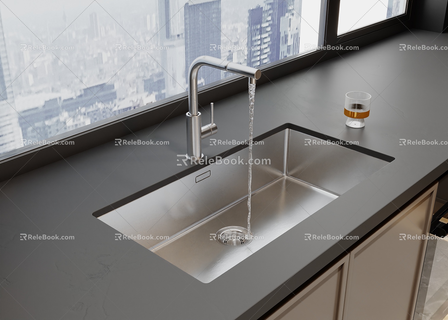 Kitchen basin faucet 3d model