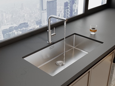 Kitchen basin faucet 3d model