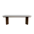 Modern Minimalist Dining Table With Rectangular Smooth Top And Solid Wooden Legs 3d model