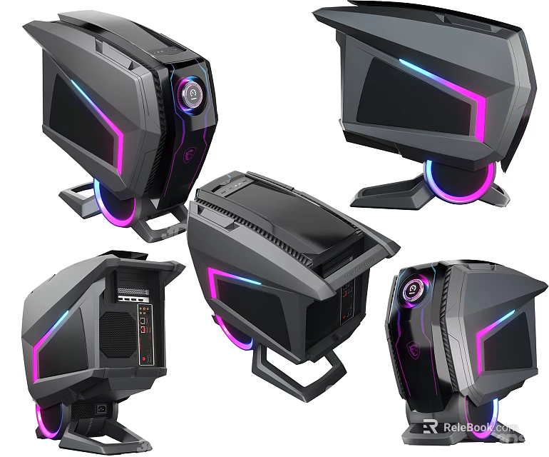 Modern Gaming PC Case With RGB Lighting High Performance And Unique Design 3d model