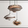 Modern Pendant Lights With Layered White And Brown Design For Home Interior 3d model