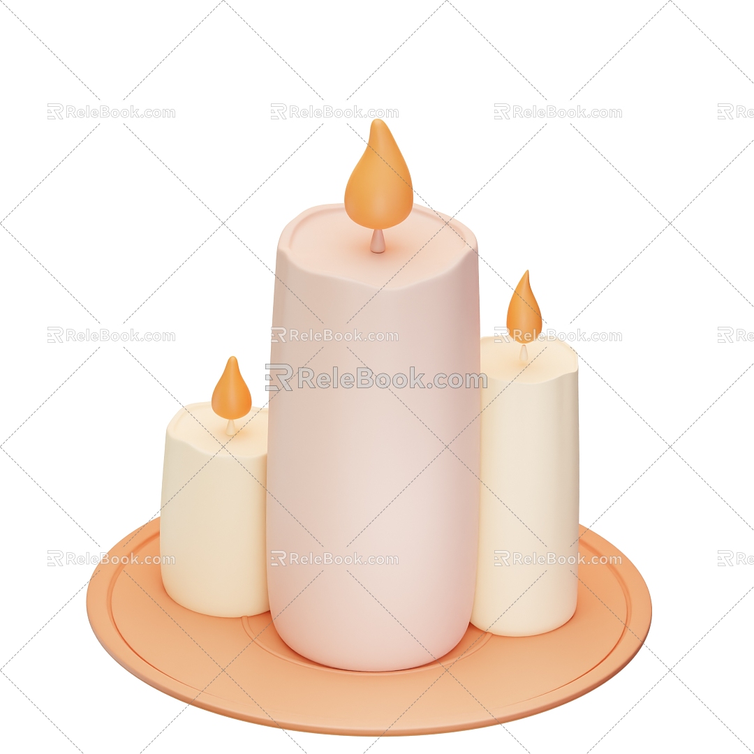 Modern Candle Ornament Cartoon Candle 3d model