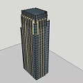 Tall Modern Office Building With Glass Curtain Walls And Decorative Exterior Design