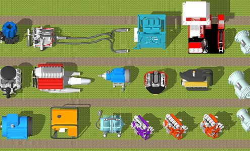 modern engine fuel engine generator engine 3d model