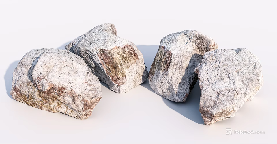 Natural Stone And Wood Materials With Rustic Textures For Decorative Use 3d model