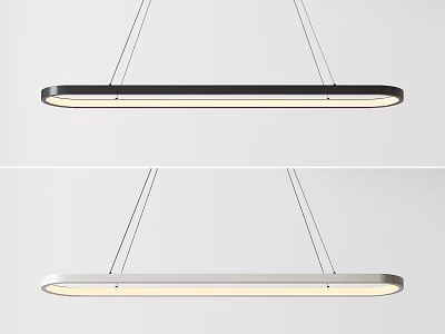 Modern Linear Pendant Light With Black And White Frame For Home Interior Lighting 3d model