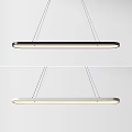 Modern Linear Pendant Light With Black And White Frame For Home Interior Lighting 3d model