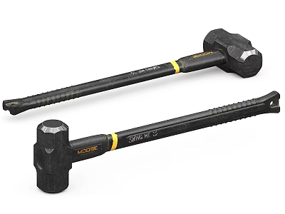 Durable Hardware Tools Hammers With Black Handle Yellow Stripe And Non Slip Grip 3d model