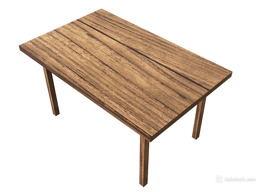 Solid Wood Outdoor Table With Rectangular Shape And Natural Wood Grain Design 3d model
