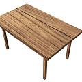Solid Wood Outdoor Table With Rectangular Shape And Natural Wood Grain Design 3d model