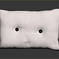 White Throw Cushion With Two Black Buttons And Textured Fabric Surface Design 3d model