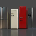 Retro And Modern Style Refrigerators In Red White And Stainless Steel Finishes