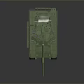 Green Military Tank 3D Model with Modern Turret Cannon and Tracks