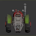 Vintage Style Toy Tractor With Red Body Green Fenders And Large Wheels