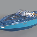 Blue Sailing Boat Design With Transparent Windscreen And Comfortable Seats