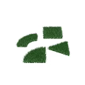 Different Shapes of Green Grass Patches for Landscaping and Decorative Projects