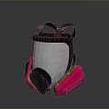 Tactical Military Weapon With Brown Straps White Filter Pink Sides And Black Respirator
