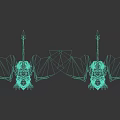 Mythical Game Movie Character Griffin With Two Tone Wings Armored Details And Standing Pose