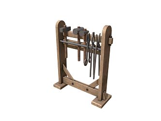 Modern tool rack blacksmith tool rack 3d model