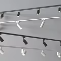 Sleek Modern Track Downlight Spotlight With Black White Finish And Adjustable Heads