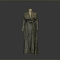 Elegant Green Long Sleeve Robe with Star Patterns and Belt on Mannequin