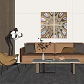Modern sofa coffee table combination 3d model
