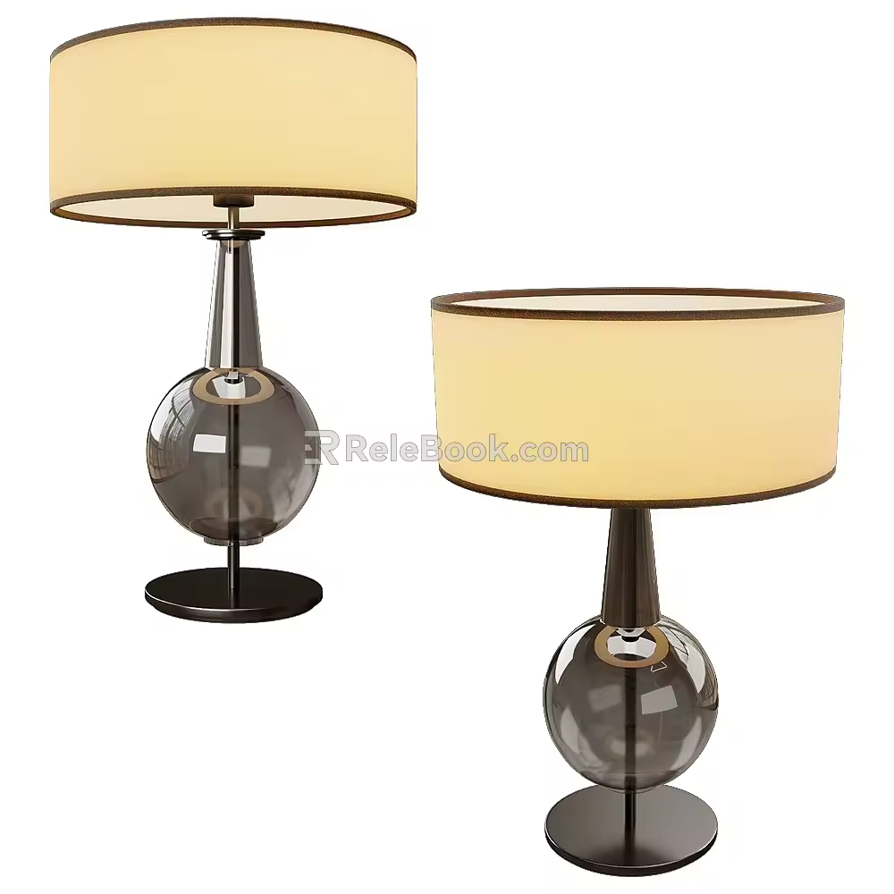 American Style Table Lamp French Style Table Lamp Round Glass Table Lamp Art Table Lamp Gourd-shaped Table Lamp 3d model