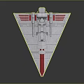 Detailed Gray Fighter Jet With Red Stripes And Triangular Wings Design 3d model