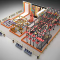 Team Building Venue With Climbing Frames Slide Seating Area And Colorful Decorations