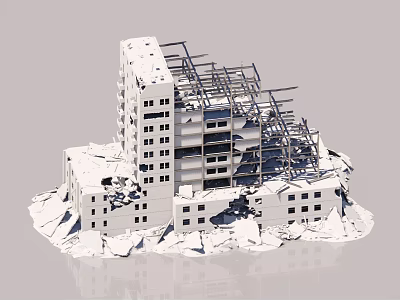 Exposed Structural Building Components Featuring Steel Frames Concrete Floors And Support Beams 3d model