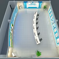 Modern monitoring room control room monitoring command center display screen console display screen 3d model