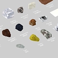 rock ore granite graphite magnetite stibnite stone salt sulfur talc diamond galena gold stone mineral 3d model