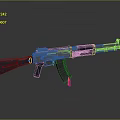 Modern Tactical Rifle With Metallic Finish Detailed Design And Magazine