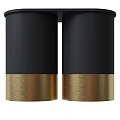 Modern LED Downlights With White Body And Gold Accent Rings Illuminated Design