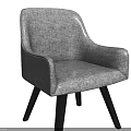 Two Modern Gray Fabric Armchairs With Dark Wooden Legs Interior Design