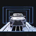 Lexus UX300 Silver SUV on Modern Display Platform with Blue Lighting 3d model