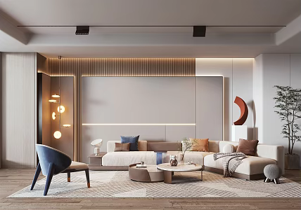 modern living room 3d model